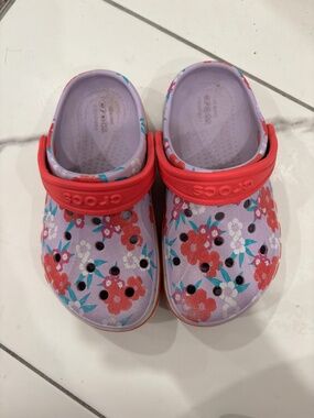 Crocs Kids Bayaband Botanical Floral Clogs – Toddler/Little Kid Size C11 – EUC